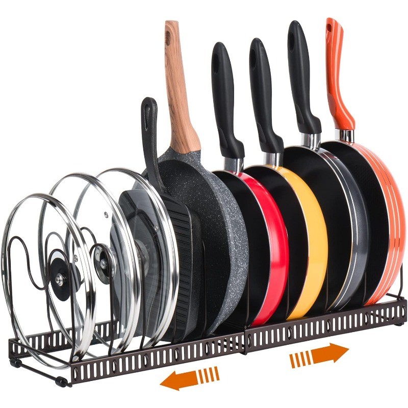 Rack Organizador De Panelas E Frigideiras Toplife Para Gabinete Bancada , Mais De 10 Tampas , Suporte De Assadeiras Com