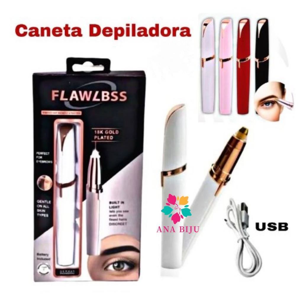 ANA 1108 1/2 PCS Caneta Depiladora Para Sobrancelhas,Nariz, Buçu, Elétrica Recarregável USB