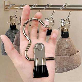 Kit 10 Cabide Metal Com Prendedor Clip Para Pendurar Calça Armário Presilha Roupas Gancho Giratório em Oferta na Shopee