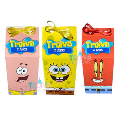 20 Caixinhas Milk Personalizadas do BOB ESPONJA Nome e Idade para festas de aniversário infantil