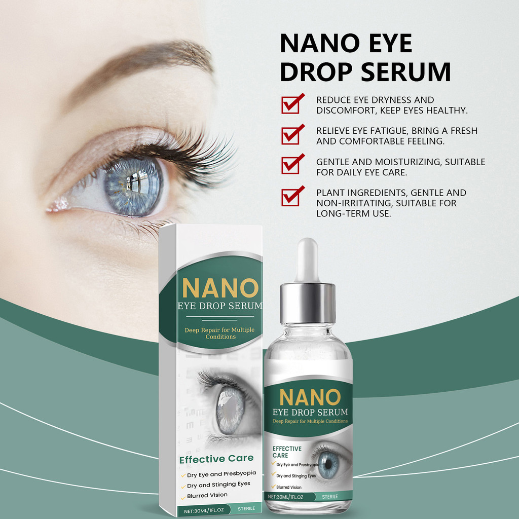 Nano Eye Drops Serum 30ml Colírio Natural Lubrificante Para Presbiopia Seca [covdes.br] em Oferta na Shopee