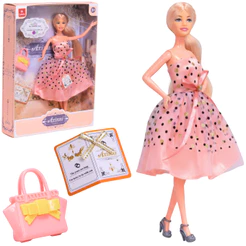 Boneca Axinni Coleção Desfile De Moda Vestido Rosa - Castela