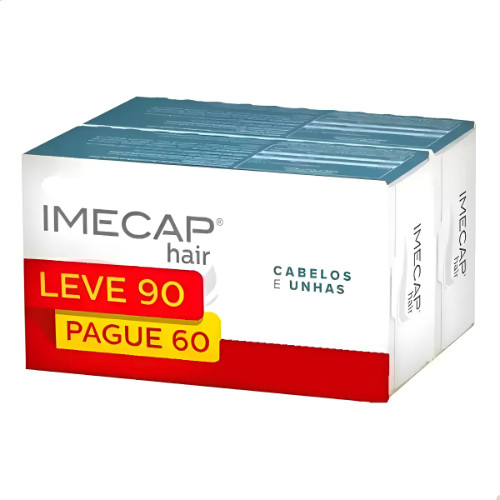 KIT IMECAP HAIR CABELOS E UNHAS LV90 PG60
