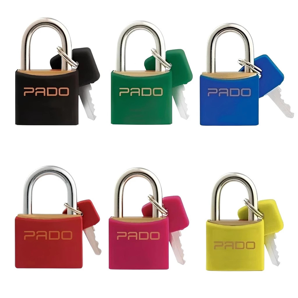 Cadeado 20MM Colorido Com 2 Chaves Para Bolsa Mala Mochila Armário Original Pado