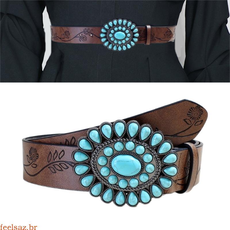 feelsaz Corrente Cintura Relevo Rock and Roll Stone Cowboy Cinto Para Festa