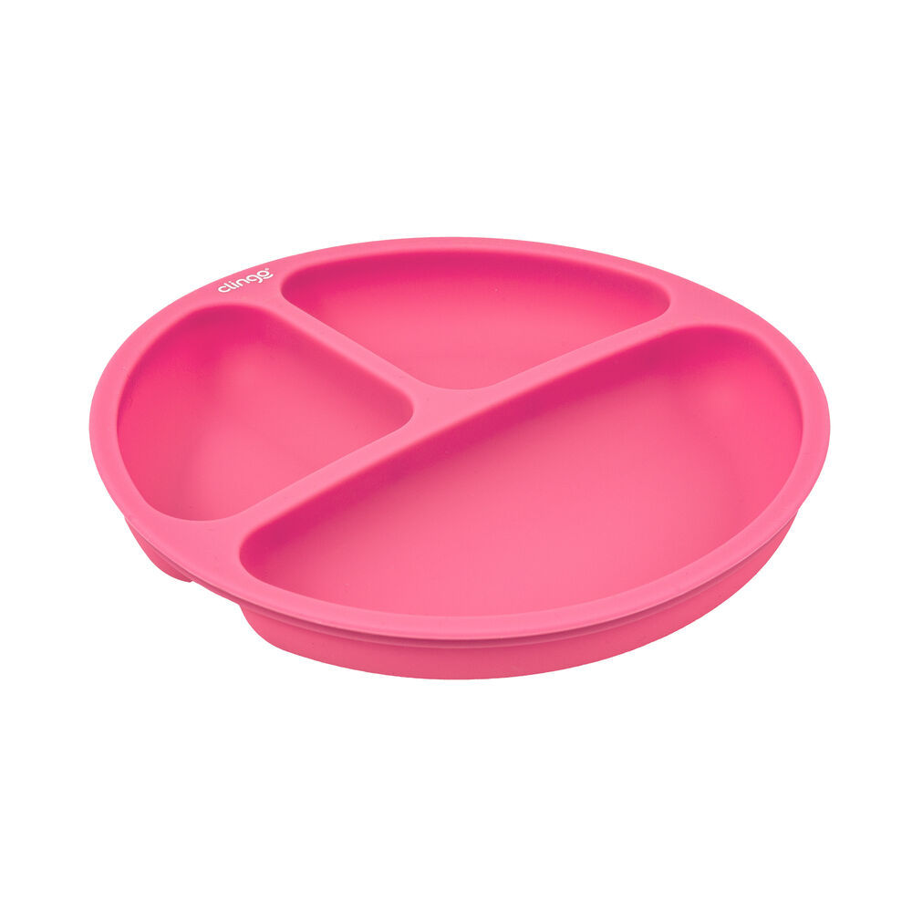 Prato Silicone Com Divisória Colors Rosa - Clingo
