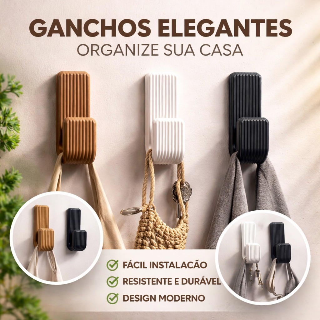 Gancho Adesivo Forte Sem Furo Para Parede Cozinha Banheiro Multiuso Suporte Organizadores