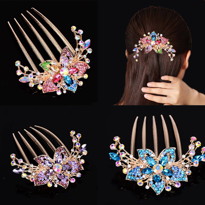 Cabeça flor adulto inserção pente grampo de cabelo rabo de cavalo clipe antigo hairpin pente de cabelo placa hairpin ele