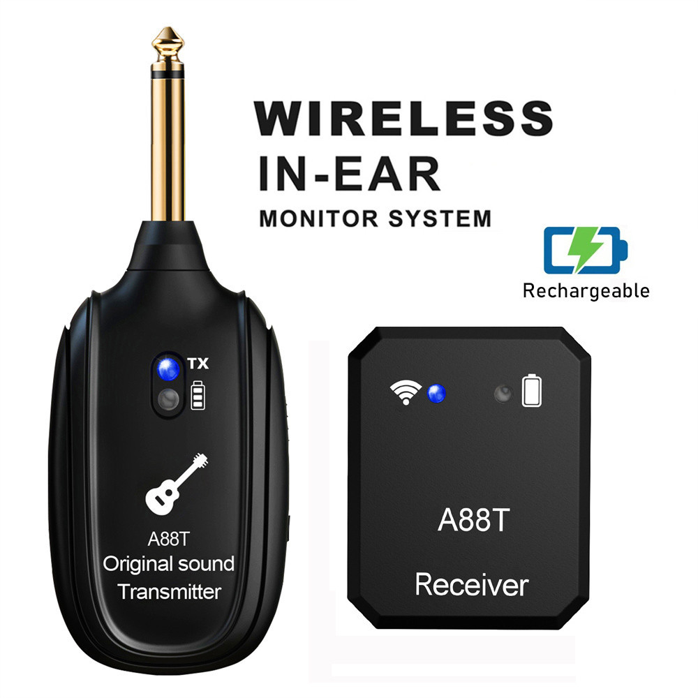 Sistema De Monitor Intra-Auricular Sem Fio 2.4G Com Transmissor/Receptor De Clipe Pareamento Automático para Guitarra DJ
