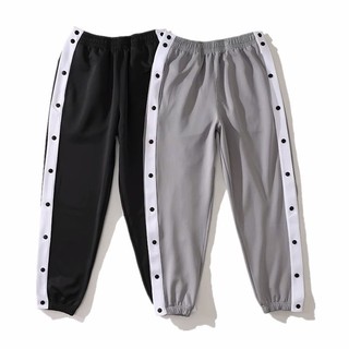 Calças masculinas americanas cba com peito lateral aberto, botão de abertura lateral, puxando esportes, corrida, treinam