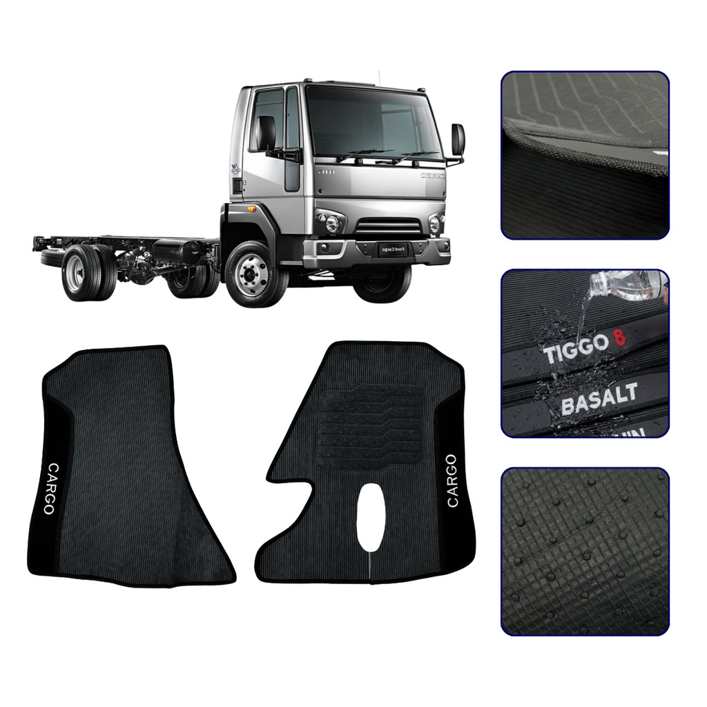 Jogo de Tapete para Caminhão Cargo 1119 Dianteiros Premium Carpete Impermeavel