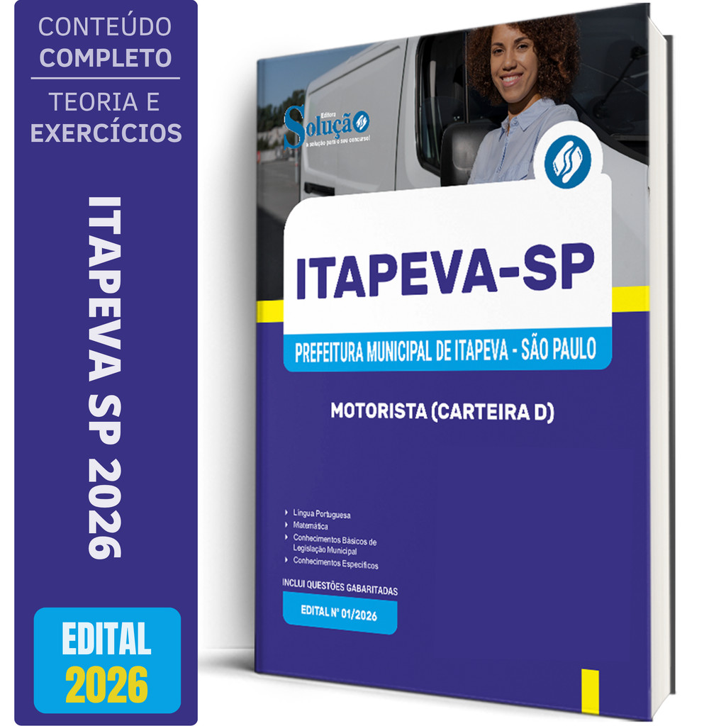 Apostila Prefeitura de Itapeva SP 2026 - Motorista (CNH D)