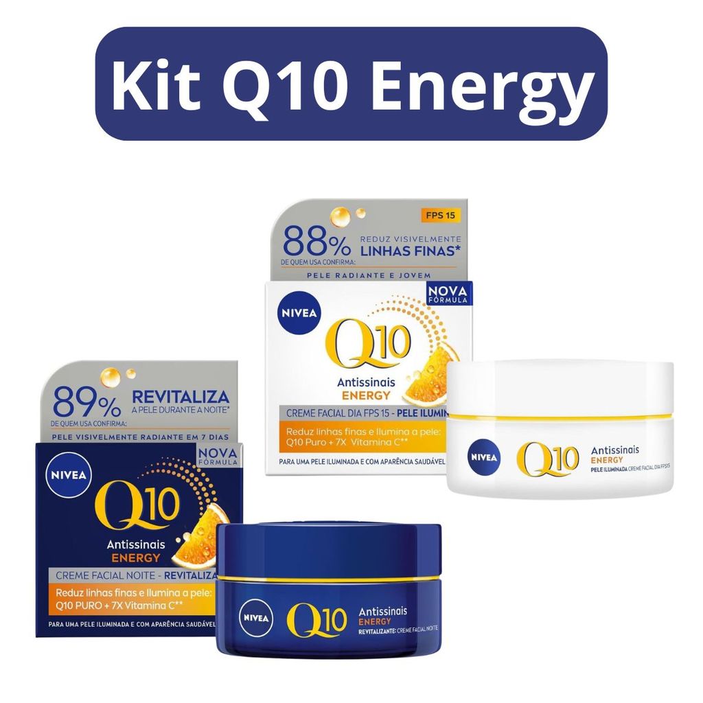 Kit NIVEA Q10 Energy Dia FPS15 + Noite Antissinais Iluminador
