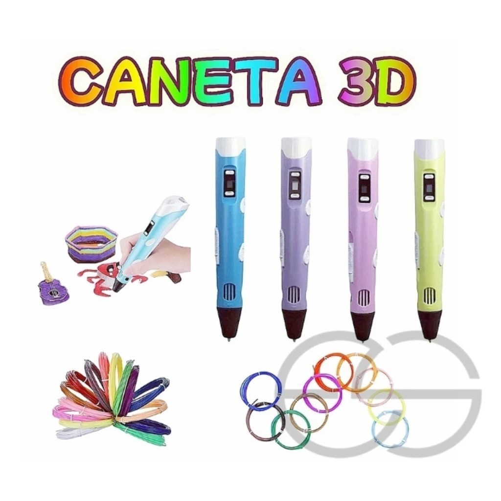 Caneta 3D Impressora Manual Infantil e Adulto Com Filamentos