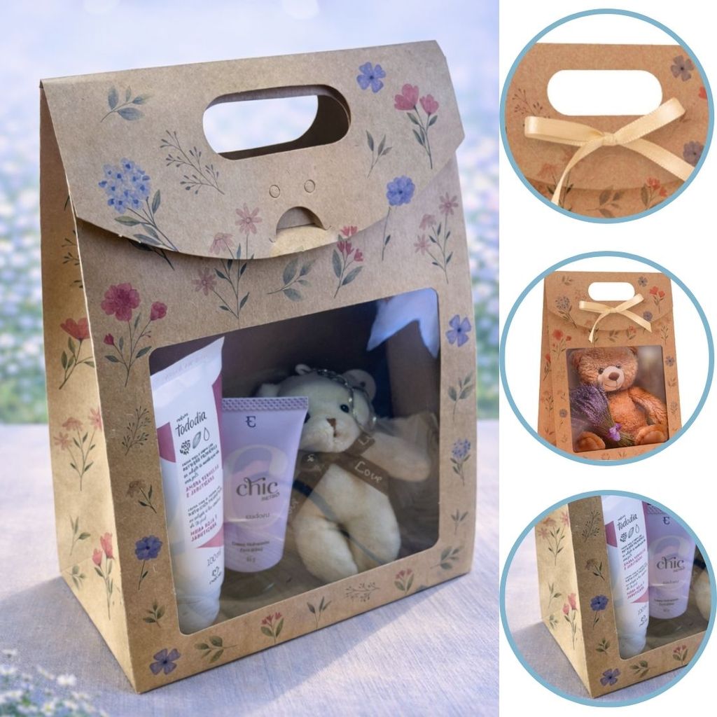 10 CAIXA MALETA COM VISOR DIA DAS MÃES FLORES DO CAMPO 26X19X9 5499 (DIA DAS MÃES IDEIA 2026) OUTLET em Oferta na Shopee