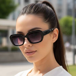 Óculos de Sol Feminino Luxo Preto Proteção UV400 Celebridade