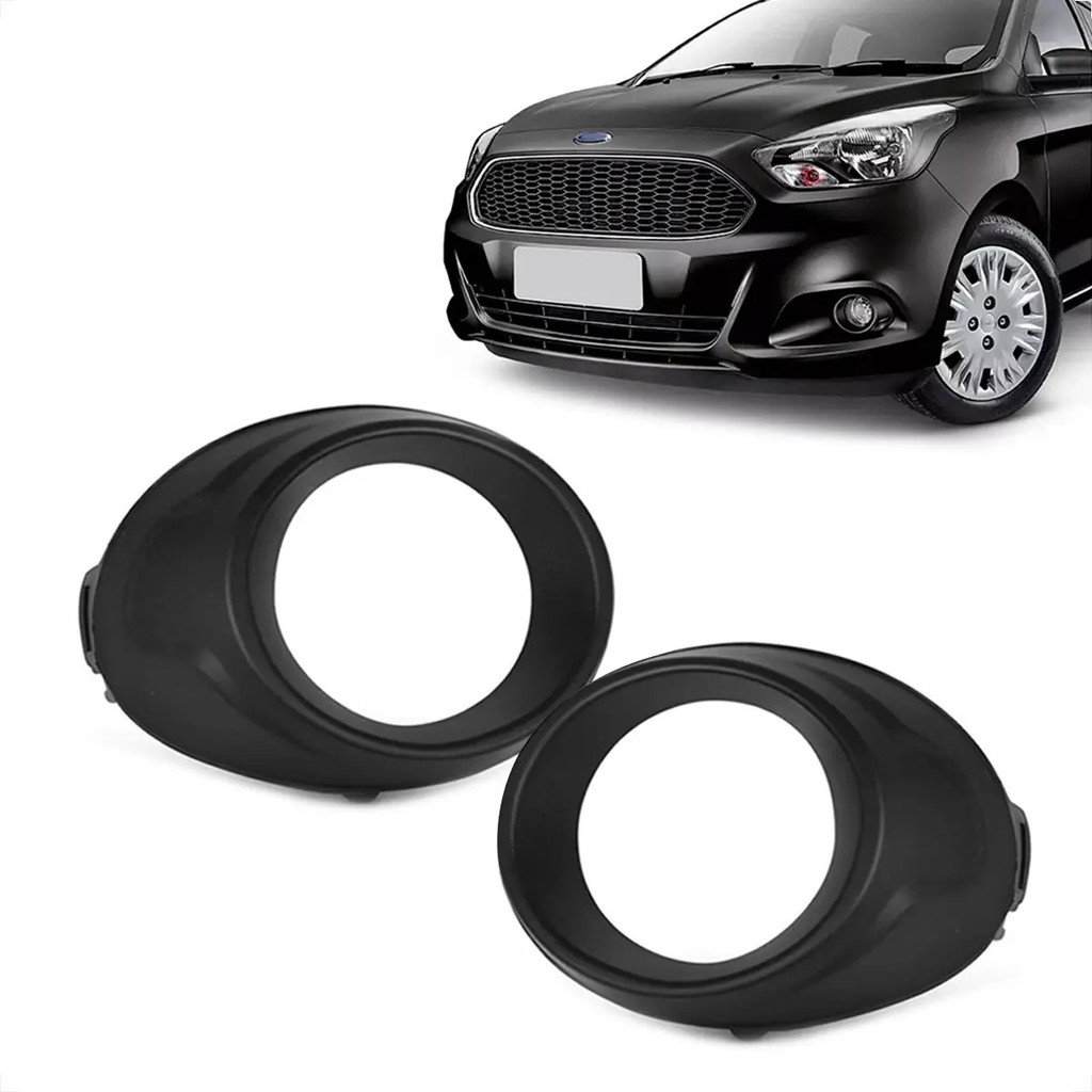 Par Moldura Grade Farol De Milha Neblina Auxiliar Farolete Ka Hatch Ka+ Sedan 2014 2015 2016 2017 2018