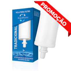 KIT 1 - 4 VELAS REFIL FILTRO DE BARRO TRADICIONAL ACQUA AZZURA