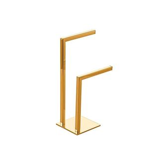 Porta Toalha Duplo de Bancada Para Banheiro Baixo Cipó Pingoo - Dourado