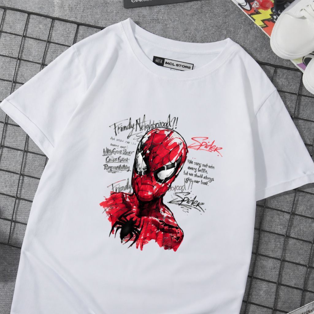 「Cute Girl」Camiseta Feminina Oversized Spider Man Personagem Estampa Estilosa Confortável Moderna Divertida Moda Casual