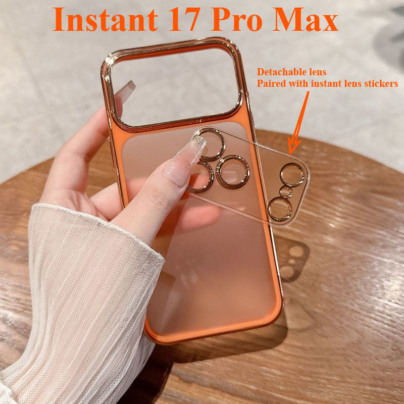 (Instantâneo IPhone 17 Pro Max) Capa De Telefone Galvanizada Removível Com Lente Para 17 16 15 14 13 Silicone Macio À Pr em Oferta na Shopee