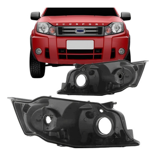 Par Carcaça Reparo Farol Ecosport 2008 2009 2010 11 2012