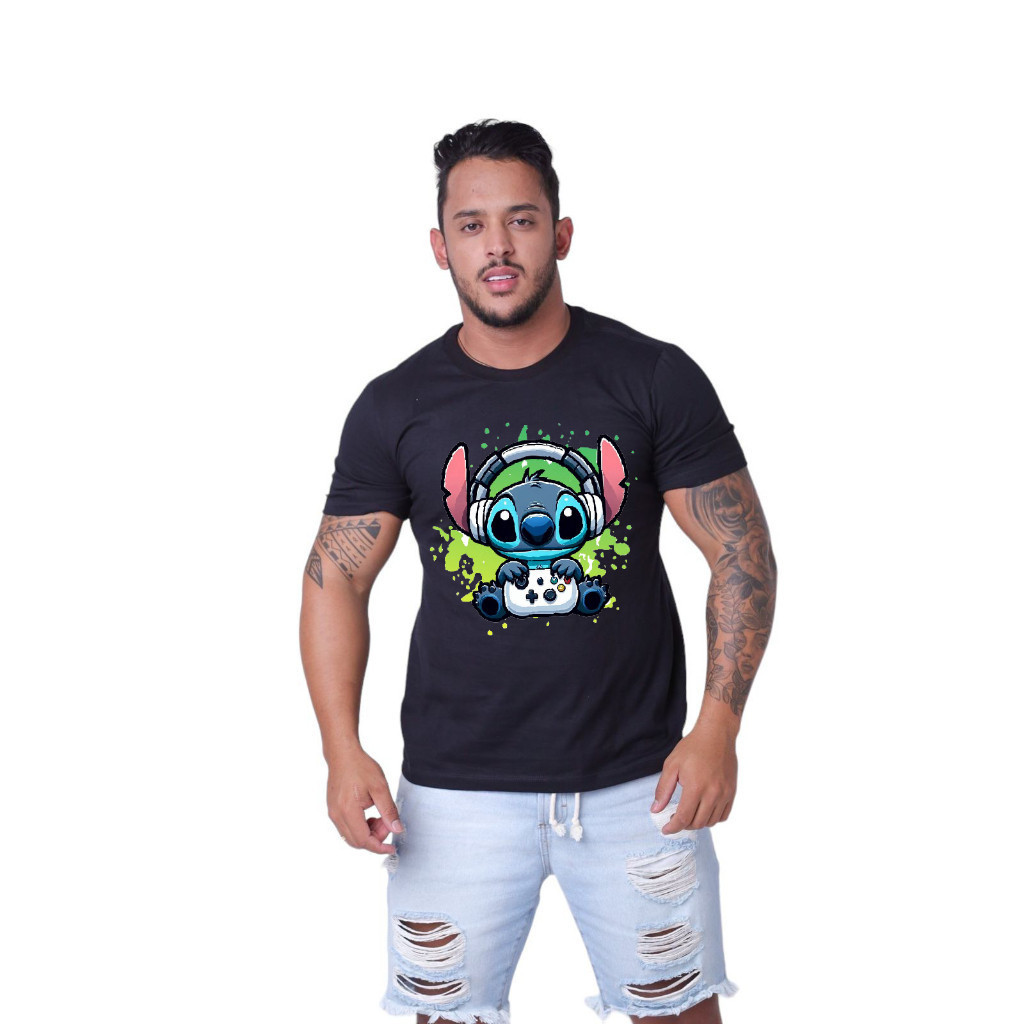 Camiseta Unissex Lilo stitch Varias Cores Envio Em Até 4 Horas Envio Relâmpago
