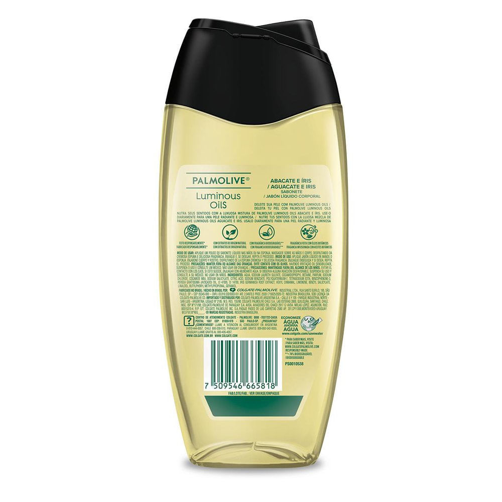 Detalhes do Sabonete Líquido Palmolive Luminous Oils Sensação Nutritiva 250ml
