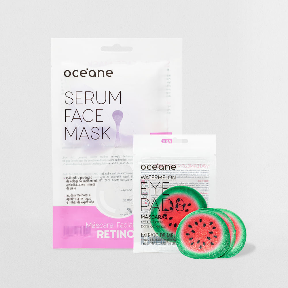 Kit Máscara para Os Olhos de Melancia + Máscara Facial com Retinol (2 Produtos) em Oferta na Shopee
