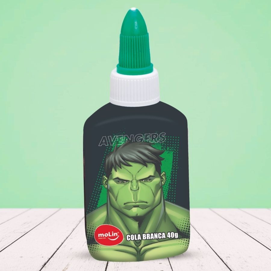 Cola Branca Hulk - Vingadores - 40g - Disney Original - 1 unidade - Rizzo