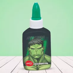 Cola Branca Hulk - Vingadores - 40g - Disney Original - 1 unidade - Rizzo