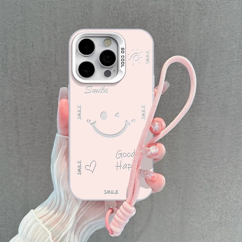 Capa de celular Rosto sorridente rosa com iPhone 17 16 15 14 13 12 11 PRO MAX XS XR 7 8PLUS SE AIR casca macia em Oferta na Shopee