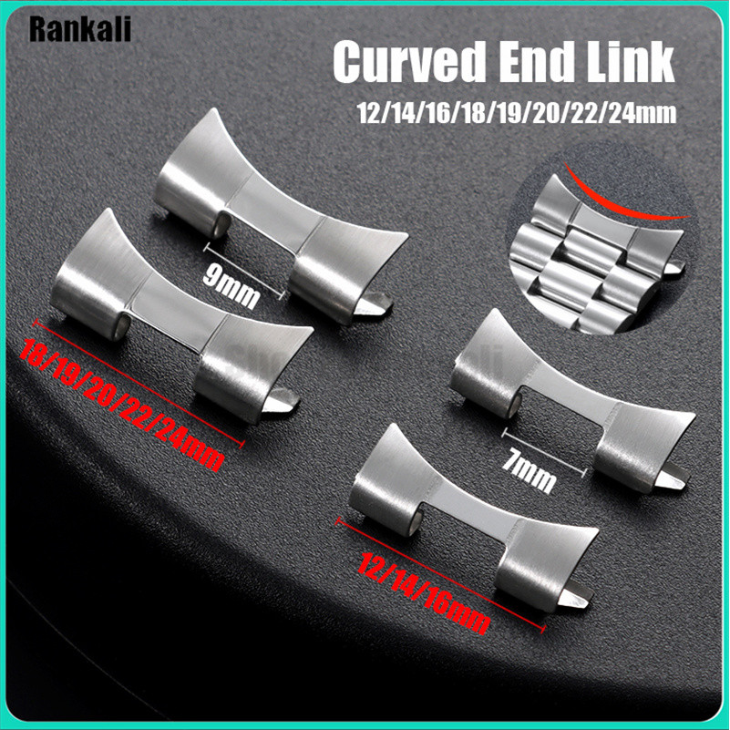 Conector De Ligação De Relógio De Metal Com Extremidade Curvada , 12/14/16/18/19/20/22/24mm Para SKX009 SKX007 , A