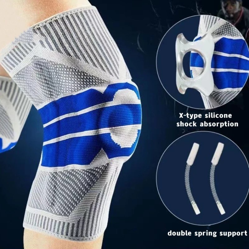 Joelheira compressão 3D suporte silicone para a rótula joelheira articulada em Oferta na Shopee