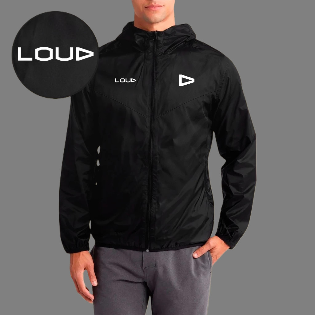 Jaqueta Corta Vento Masculina Loud Estampa Exclusiva Com Capuz, Bolso e Zíper  Academia Corrida Esportes Fitness