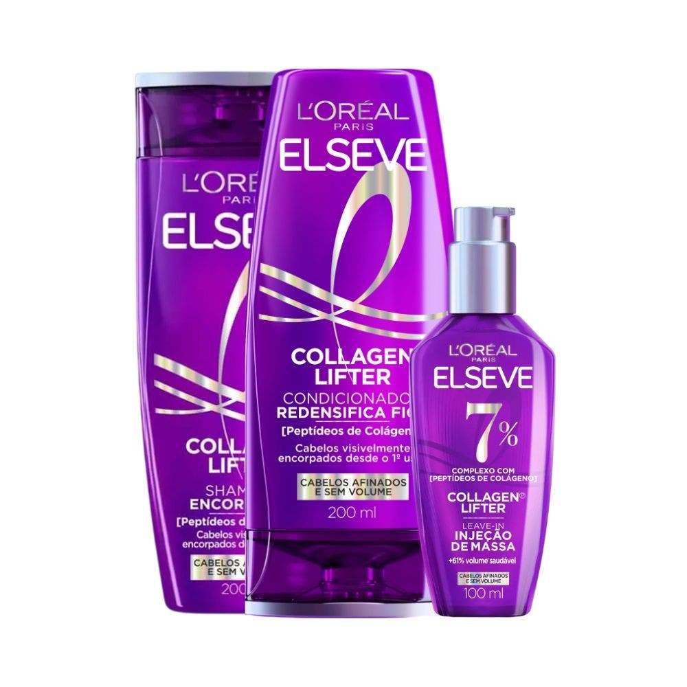 Kit Elseve Collagen Lifter Shampoo + Condicionador + Leave In 200ml