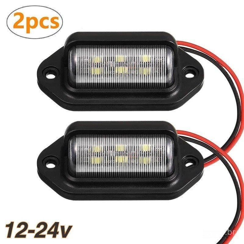 2 Pçs 6-LED Auto Luzes Da Placa De Identificação Do Carro Lanterna Traseira/Barco Caminhão Reboque Passo Lâmpadas/12V Su