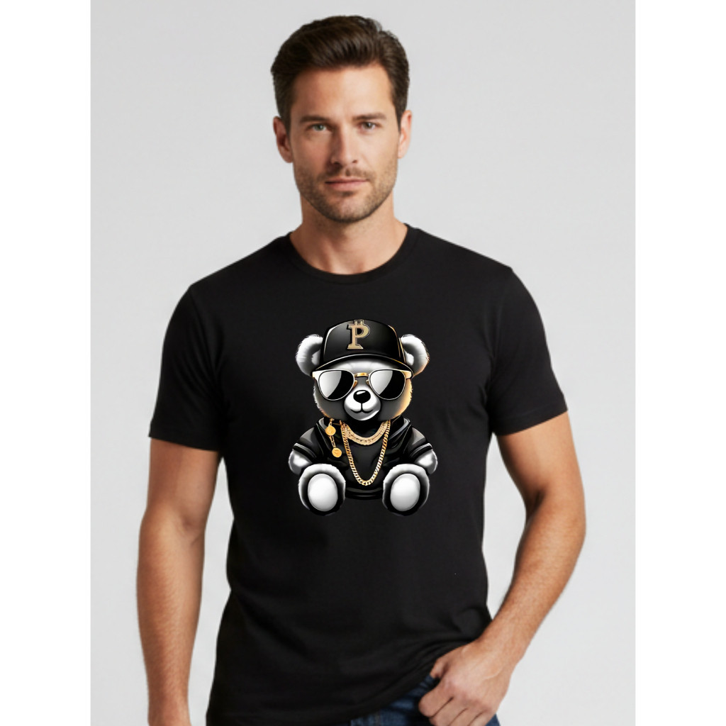 Camiseta Urso de Óculos – Estilo Descolado e Entrega Rápida. Envio Em Até 4 Horas Envio Relâmpago