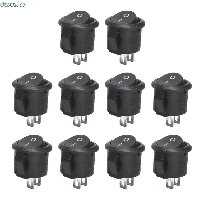dusur9 10 Unidades Interruptor Oscilante 2 Pinos Liga-Desliga 2 Posições 12V Interruptores Botão Carro