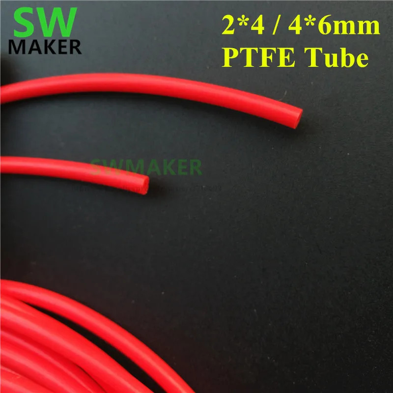 Peças Pretas Vermelhas Da Impressora 3D Do Tubo PTFE PiPe Para A Extrusora RepRap Rostock J-head Hotend Bowden 1.75mm/3m
