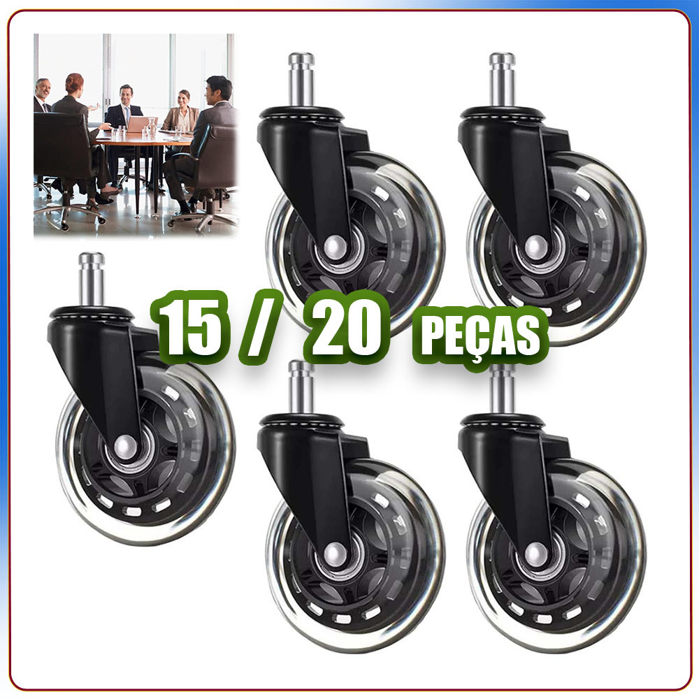 Kit 15/20 Preto Rodinha para cadeira de escritório roda de substituição para cadeira rodinha giratória silenciosa