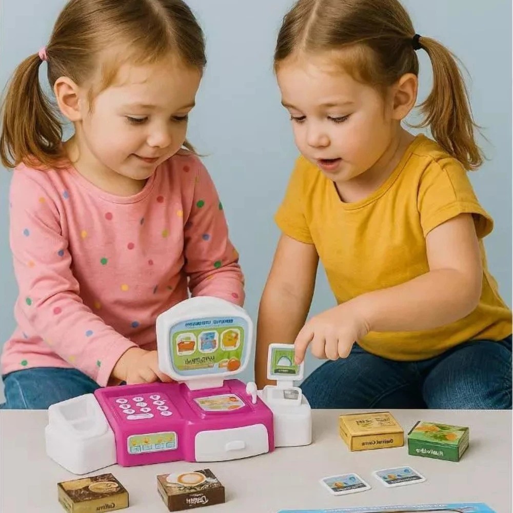 Caixa Registradora Som Brinquedo Criança Presente Dinheiro Máquina Cartão Moeda imperdível