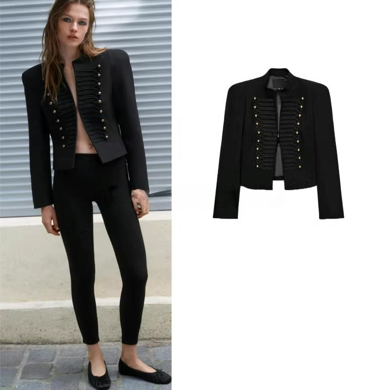 Primavera novas roupas femininas almofadas de ombro Blazer fino 4840798