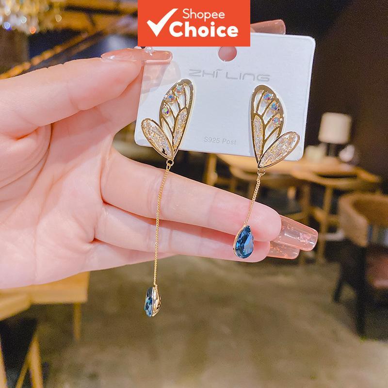  Brincos de borboleta de estilo ins coreano da Dongdaemun 2024 novos brincos de zircônia