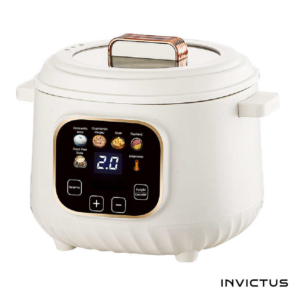 Panela Elétrica de Arroz 450W Multifuncional 6 em 1  Antiaderente 2.5Litros 110V 220V