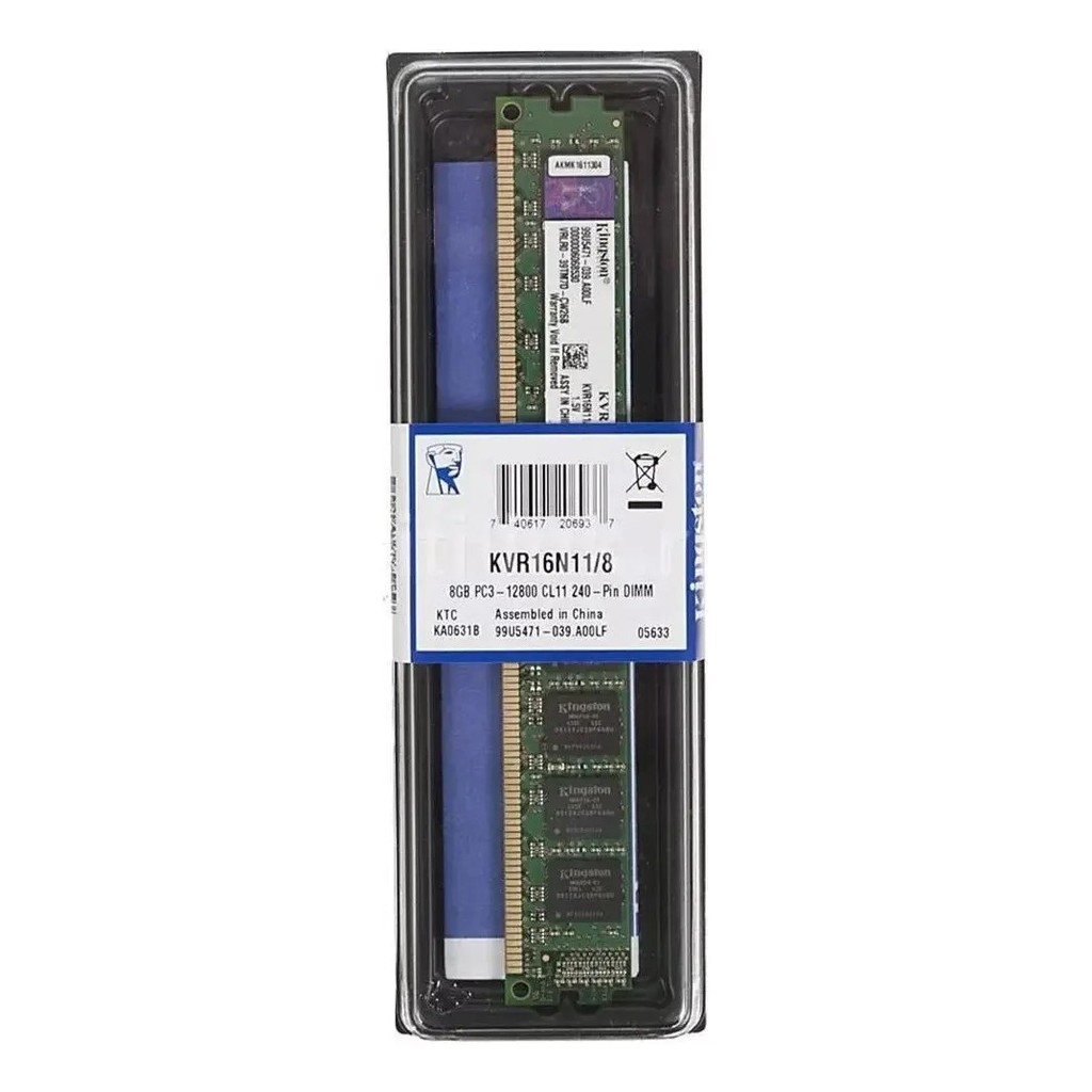 Memoria Desktop DDR3 8GB 1600mhz Kingston 