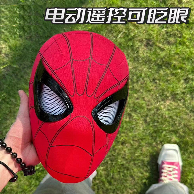 Spiderman Chapelaria Olhos Manual Móvel Piscando Máscara Brilhante cos Máscara