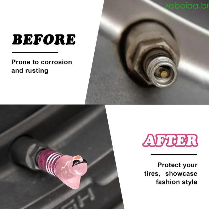 Zebeia Tampa De Válvulas De Pneu Em Forma De Pato À Prova De Intempéries Peça De Decoração De Roda De Fácil Instalação