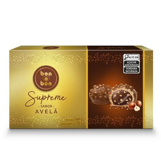 Caixa de Bombom Bon o Bon Supreme Avelã Com 8 Unidades De 18g em Oferta na Shopee