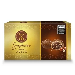 Caixa de Bombom Bon o Bon Supreme Avelã Com 8 Unidades De 18g